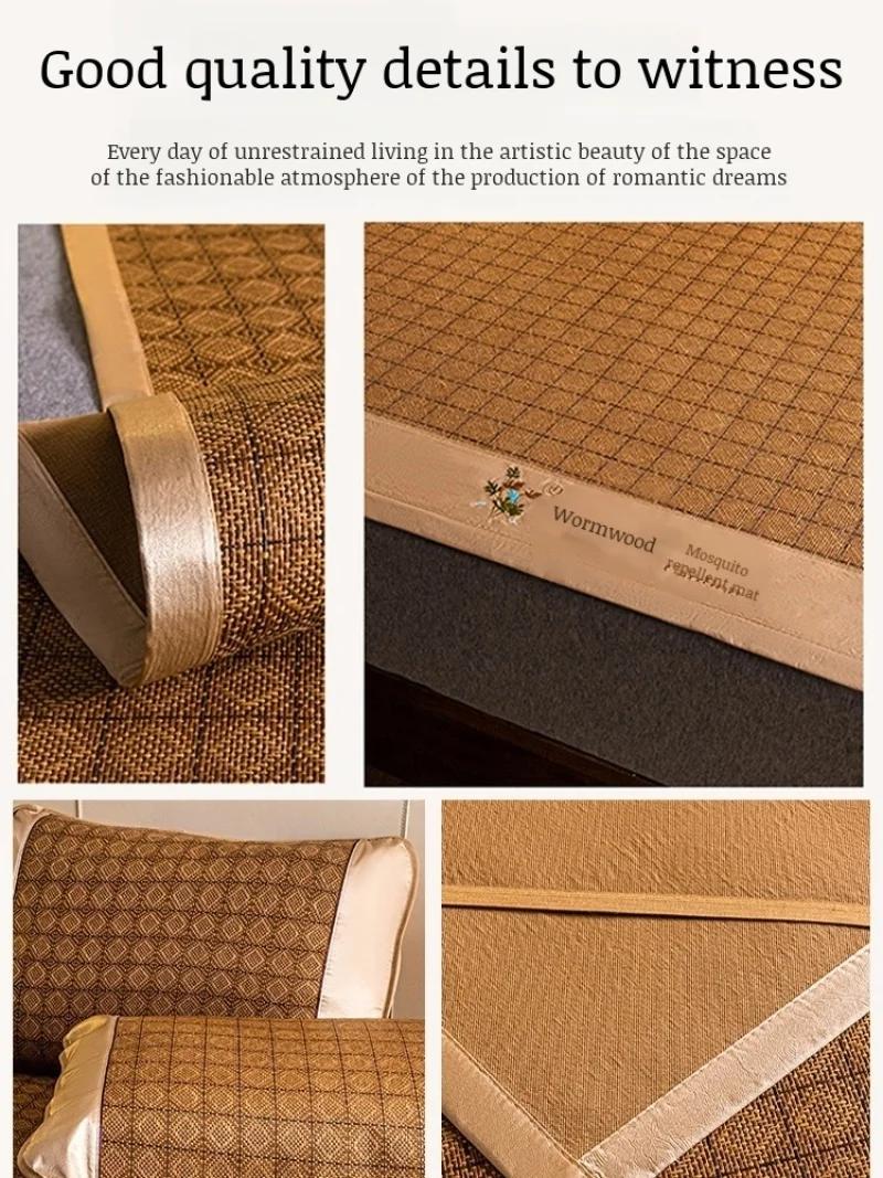 Tapis frais en bambou, matelas d'été pour dortoir d'étudiants nus, tapis pliable en soie glacée, Dou
