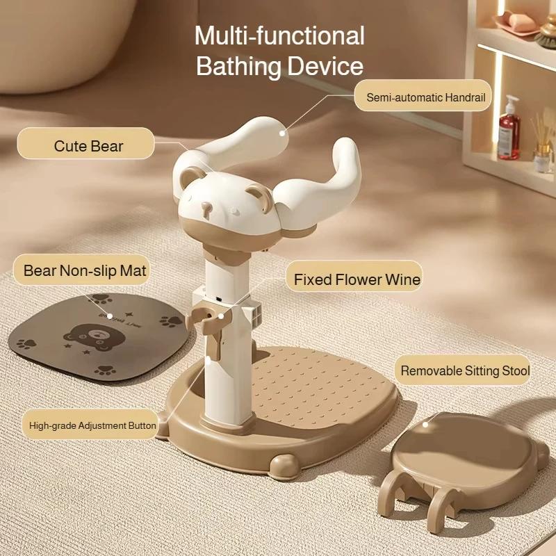 Support de douche réglable pour bébé, dispositif de bain antidérapant pour enfants, support de bain