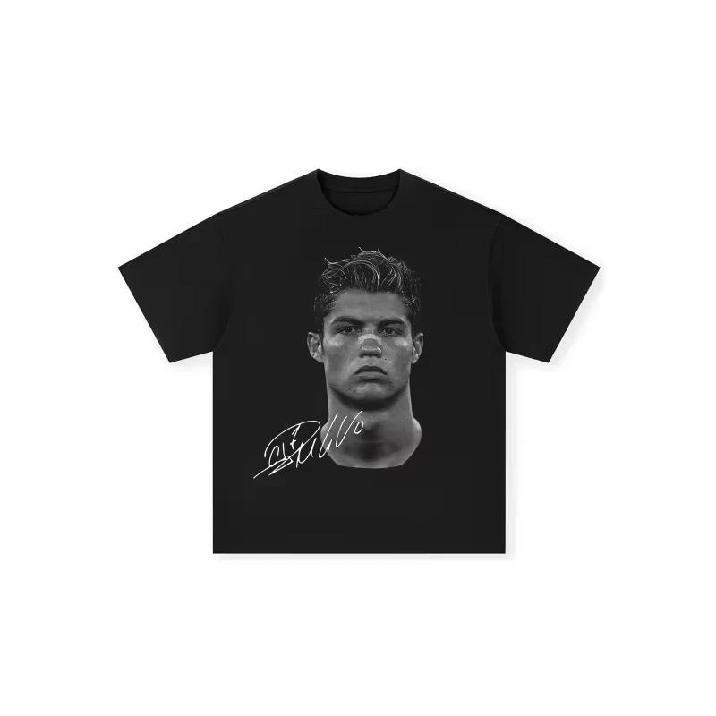 T-shirt homme Cristiano Ronaldo fútbol superestrella Super moda impresa camiseta hombres desgastado