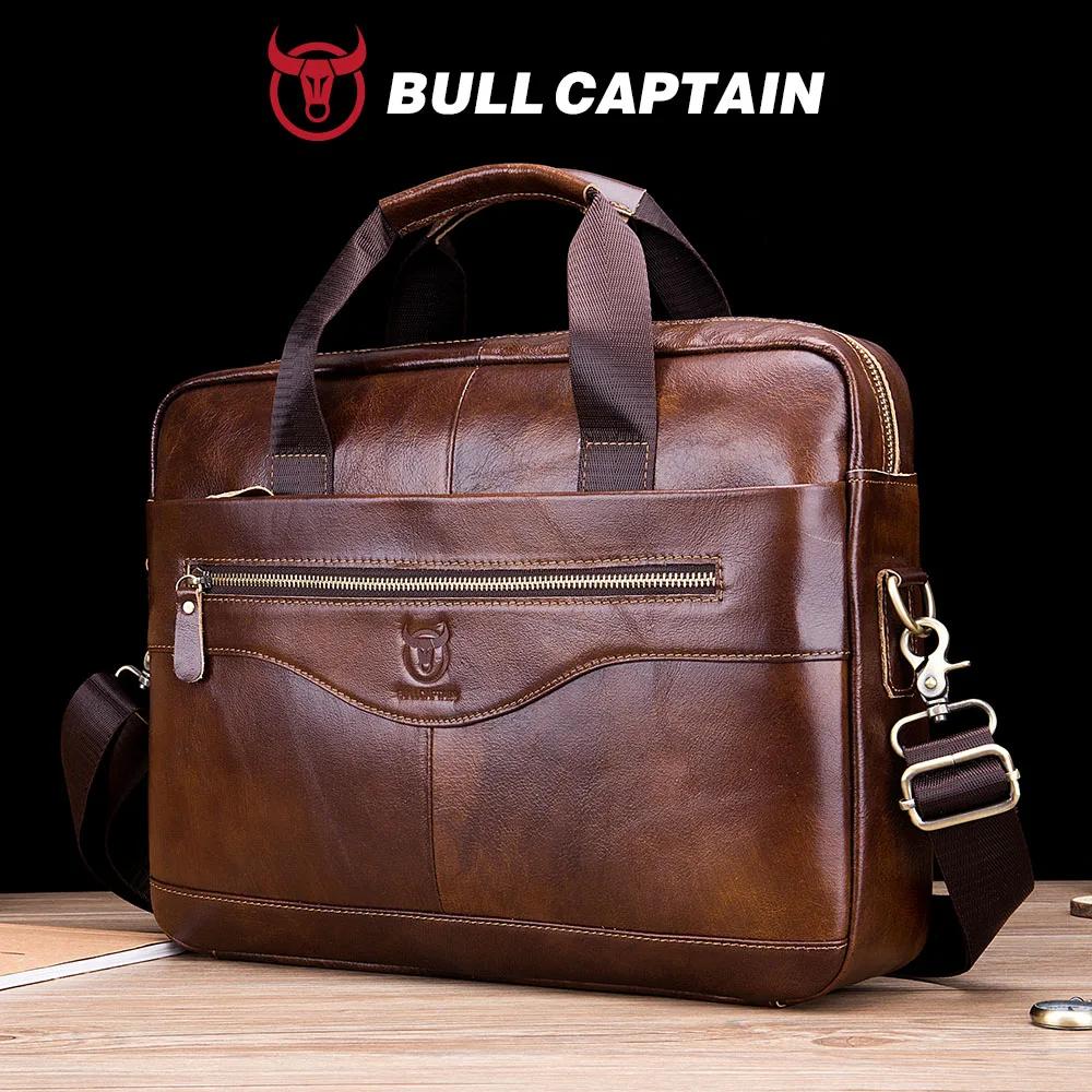 BULLCAPTAIN-Sac à Main en Cuir group pour Homme, Sacoche pour Bombes, Ordinateur Portable de 14 Pouc