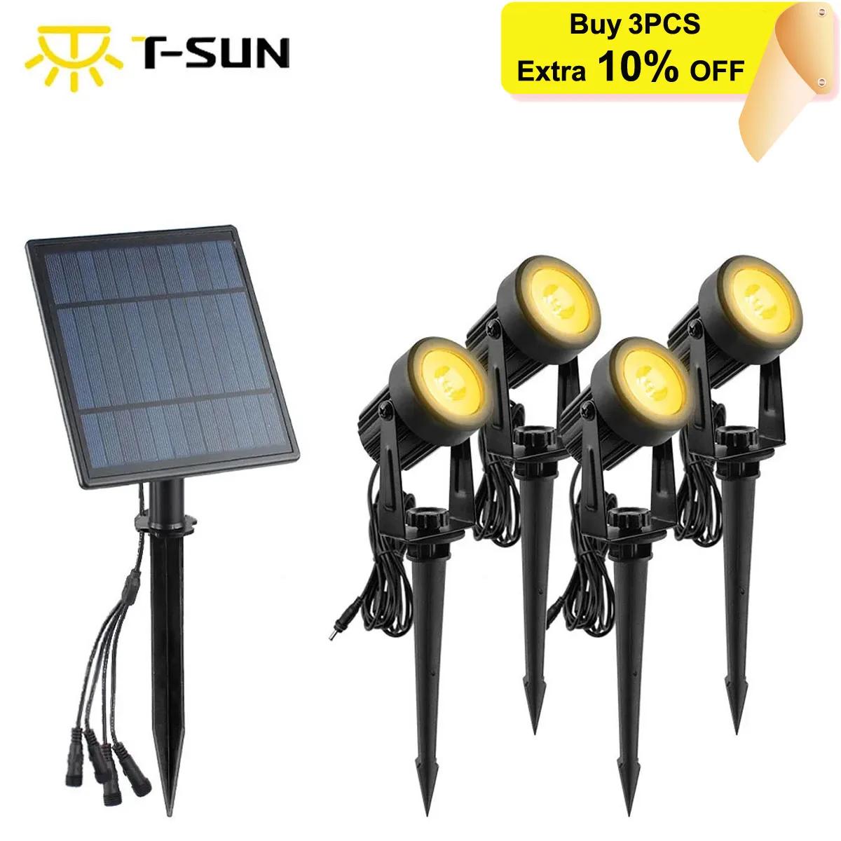 T-rise solaire LED lumière extérieure IP65 étanche décoration de jardin lumières RGB blanc chaud/fro