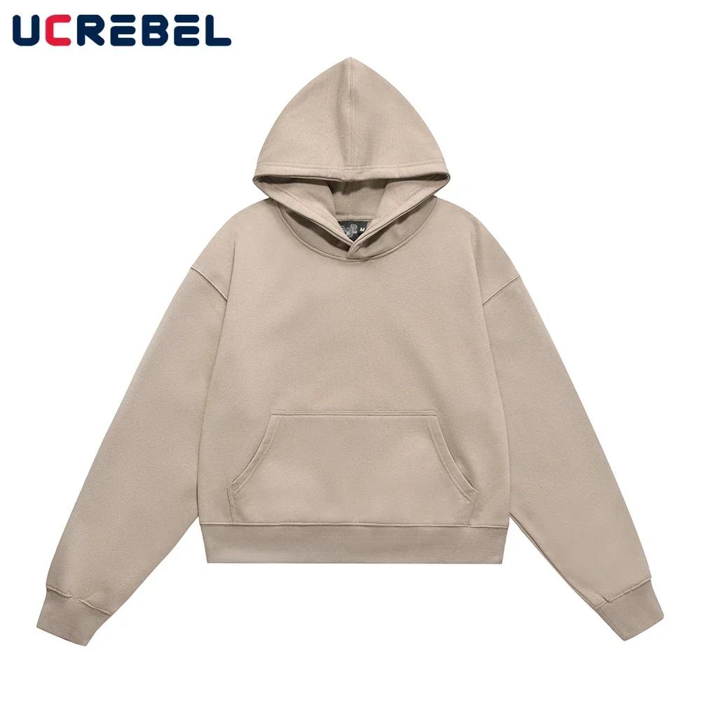 Sweat à Capuche à Manches sulfpour Homme, Vêtement Décontracté, Couleur Unie, PVD, Automne