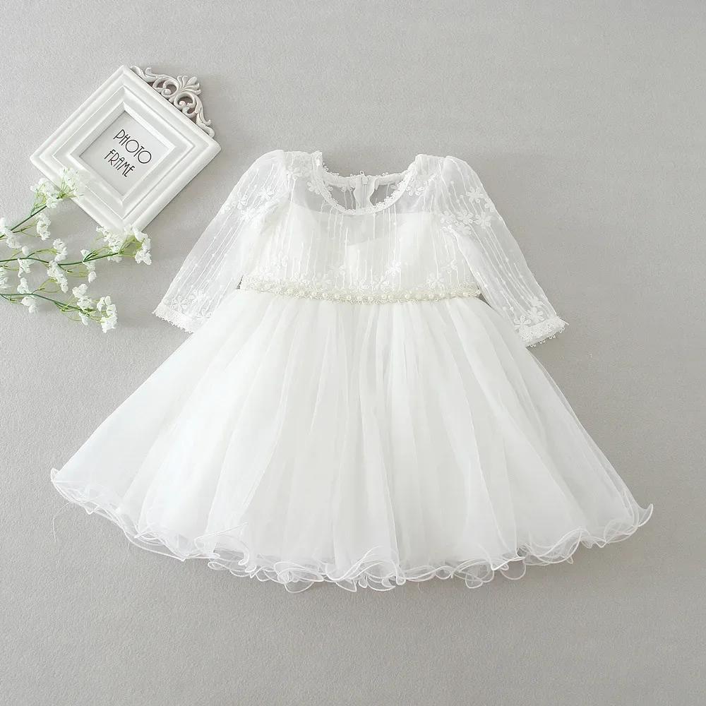 Robe à manches longues pour bébés filles, robe de fête d'anniversaire pour tout-petits, robe de mari