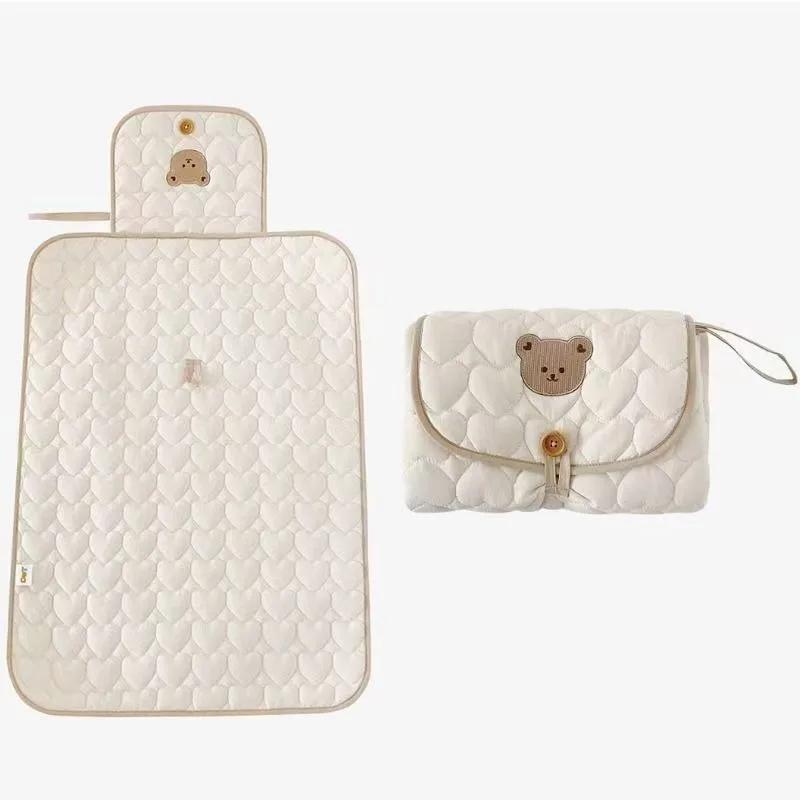 Tapis à langer pliable et portable pour bébé, matelas absorbant pour nouveau-né, couverture de lit s