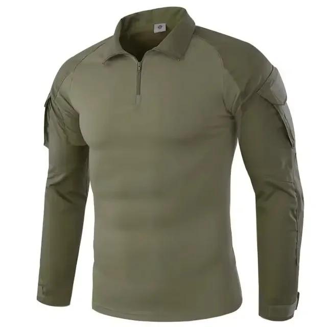 T-shirts de randonnée tactiques en plein air pour hommes, chemise d'escalade de chasse à manches lon