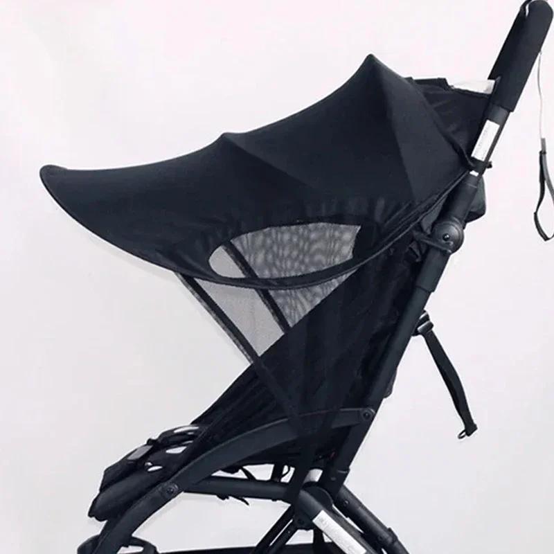 Pare-soleil pour poussette, auvent universel noir, couverture d'auvent pour bébé, parapluie coupe-ve