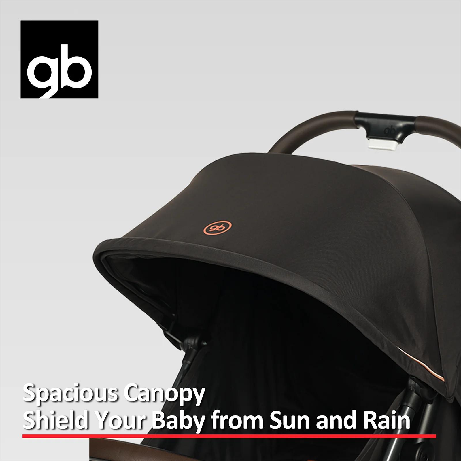 Poussette bébé pliable légère gb avec siège inclinable et pliable à une main, amortisseurs tout-Terr