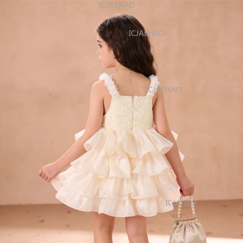 Robe de princesse pour filles 2026, nouvelle collection été, tenue de soirée sans manches pour enfan