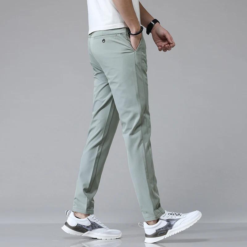 5 couleurs printemps été Ultra-mince hommes Stretch mince pantalon droit décontracté de haute qualit