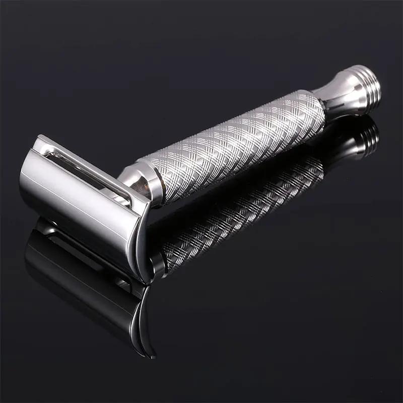 Rasoir manuel en acier inoxydable pour homme, rasoir de sécurité classique à double tranchant, CNC S