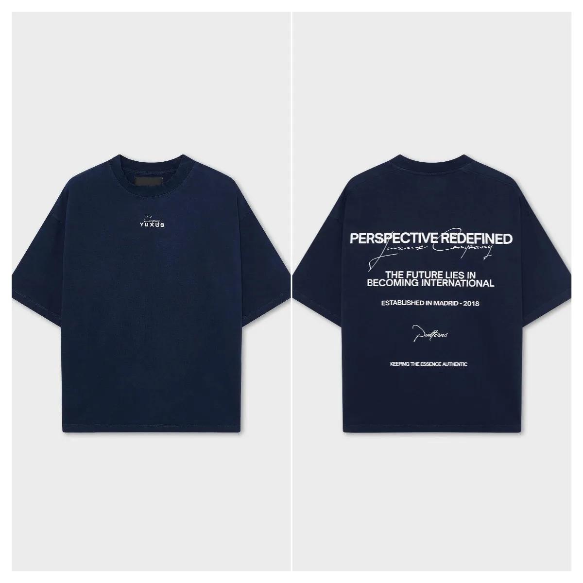 High Street Fashion Brand Hio Pop Impression Col rond Coton à manches courtes T-shirt style décontra
