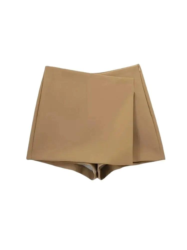 Femmes mode paréo Style asymétrique Shorts jupes Vintage taille haute côté fermeture éclair femme ju