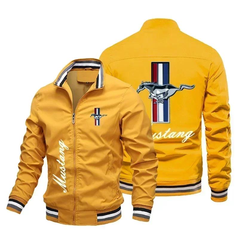 Nouveau manteau de sport de loisirs pour hommes Ford Mustang logo de voiture imprimé veste hip hop p