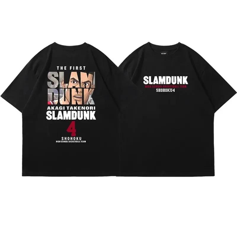 2025 hommes Anime Slam Dunk impression T-Shirt hommes surdimensionné japonais manganèse à manches co