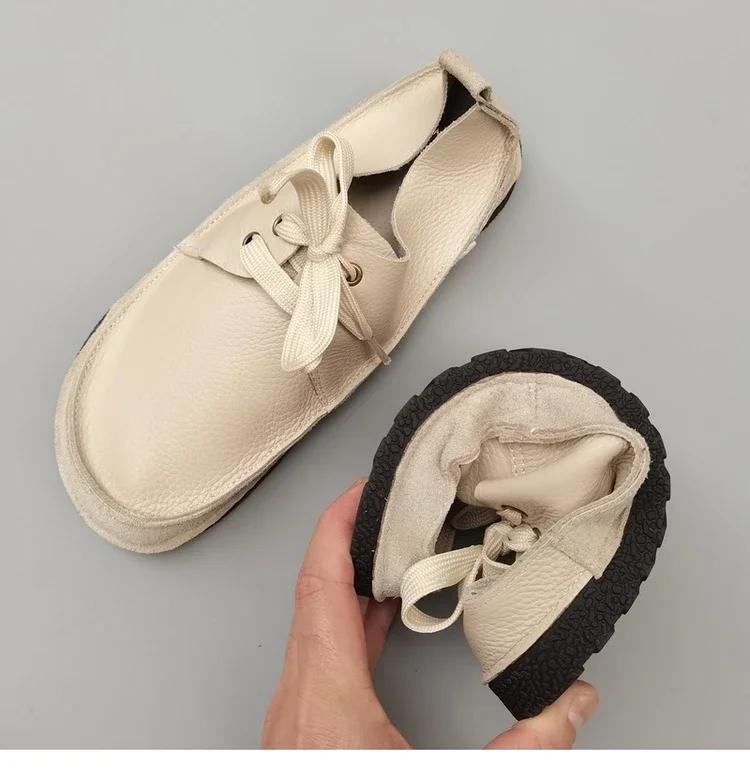 Careaymade-Chaussures décontractées en cuir véritable pour hommes et femmes, coordonnantes, à lacets
