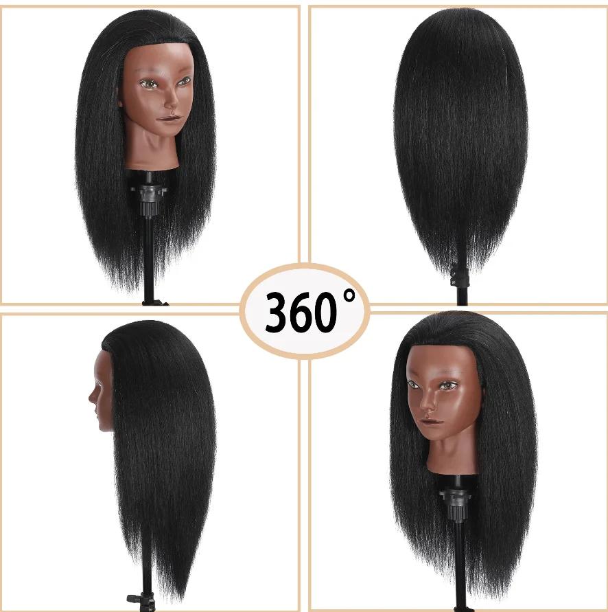 Têtes de Mannequin Afro pour tressage, poupées de cheveux, formation humaine réelle, modèle de coiff