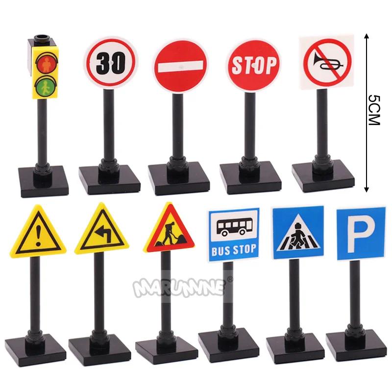 Marumine – mini blocs de construction accessoires bloc MOC panneau lumineux de signalisation routièr