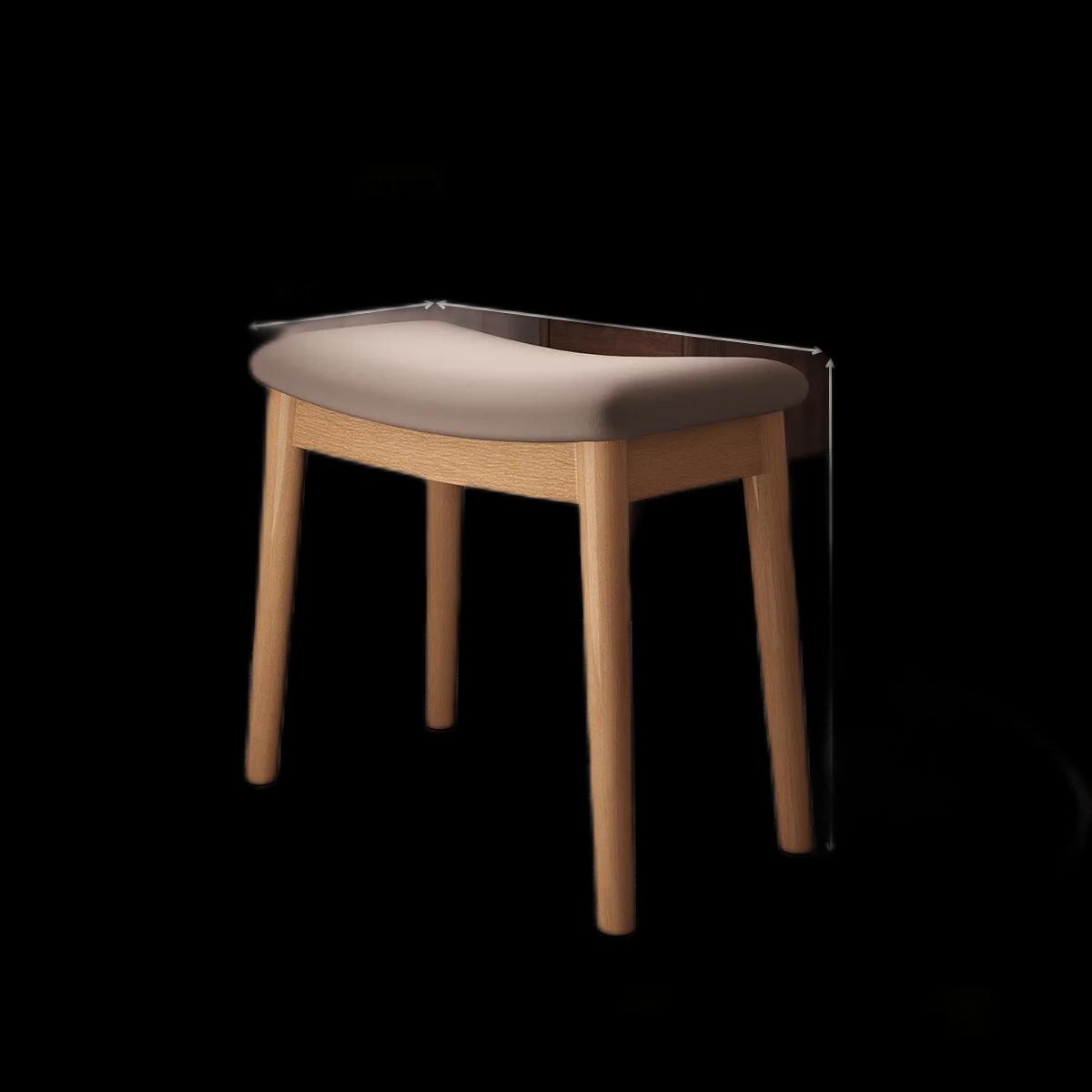 Tabouret de maquillage en bois massif, tabouret de selle, tabouret de coiffeuse de chambre à coucher