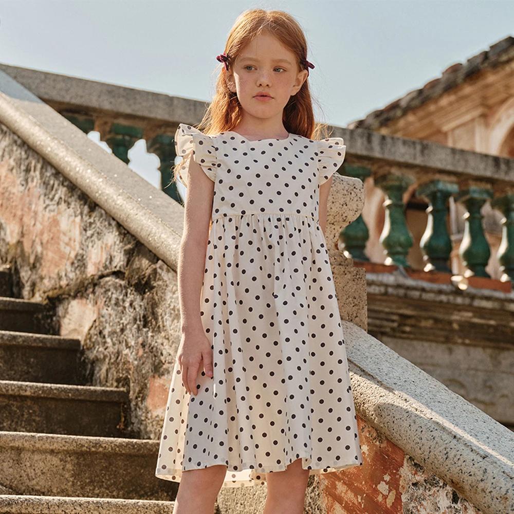 Robes d'été pour filles Dave Bella, robes de princesse pour enfants de 7 à 13 ans, imprimées à pois,