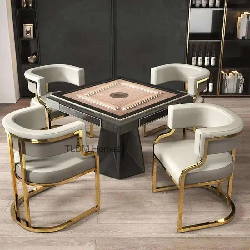 Chaises de salle à manger dorées de luxe, fauteuil à dossier en fer forgé, meubles de cuisine modern