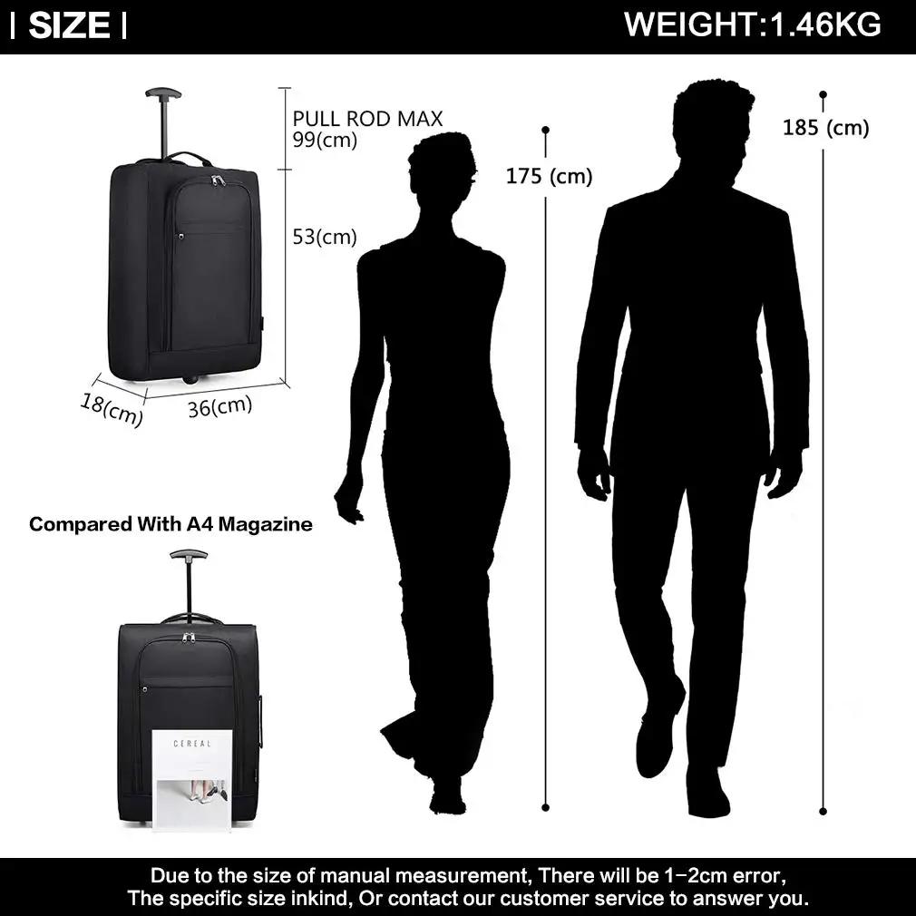 KONO Étui léger en tissu à 2 vitesses avec sac à main, chariot de cabine pour Lufthansa, Eurowings,
