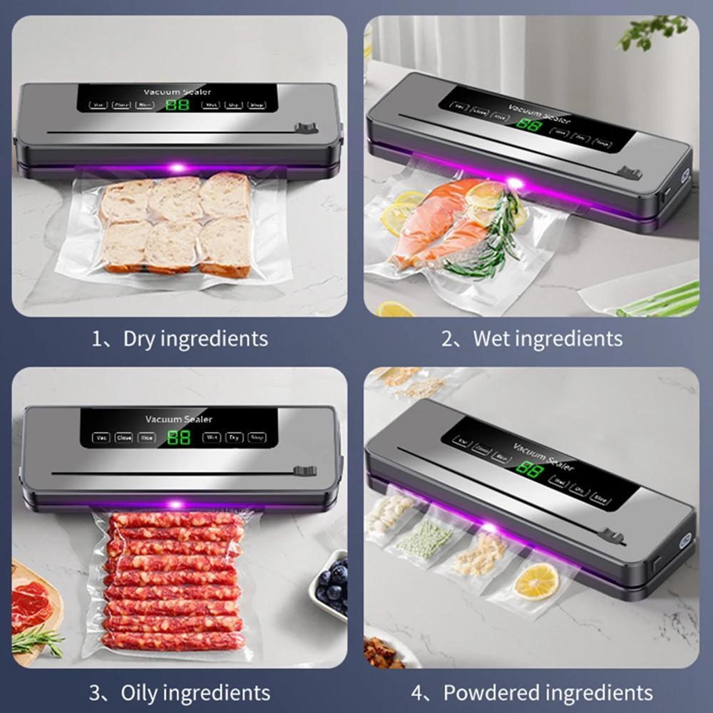 Machine à sceller sous vide automatique pour aliments, 220V, 5 Modes, sec et humide, avec 10 sacs, c