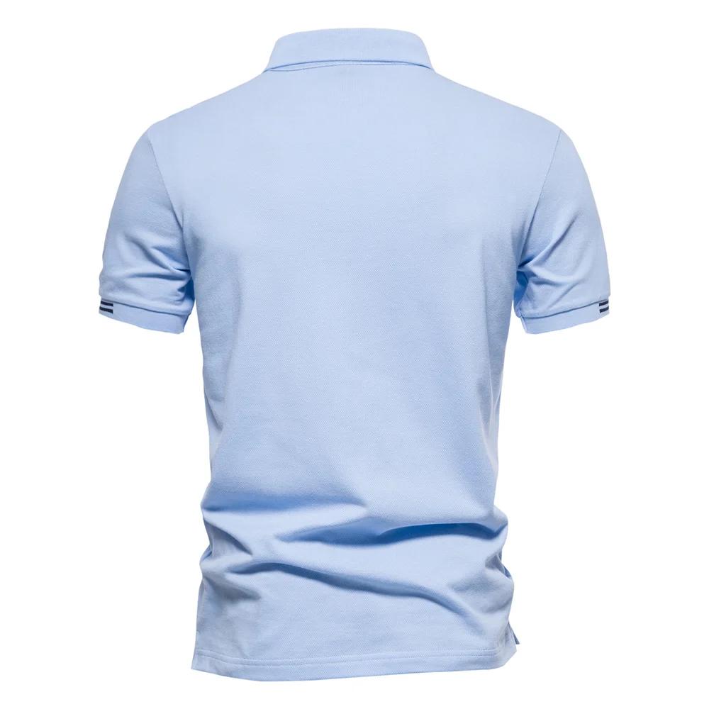 AIOPEON marque 100% coton hommes polos décontracté couleur unie à manches courtes polos pour hommes
