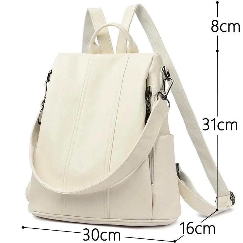 Nouveau sac à dos antivol, sacs à main de haute qualité en cuir souple, sac vintage pour femme, sacs