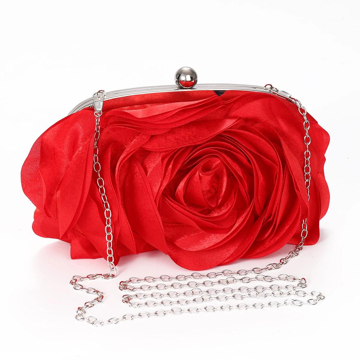 Sac de soirée floral portable pour femme, petit sac à main pour mariée, robe complète, sac à main de