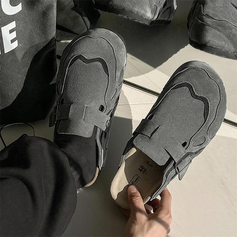 Demi-chaussures pour hommes et femmes, Mules, mocassins, pantoufles, dos ouvert, chaussures décontra