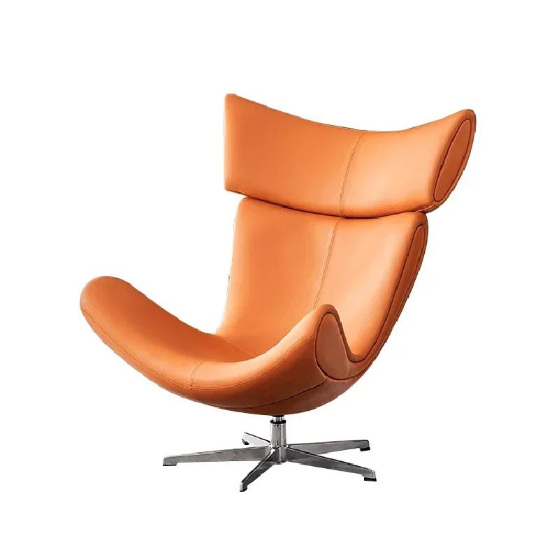 Chaises de Salon ergonomiques confortables, canapé nordique moderne en cuir, fauteuil inclinable de