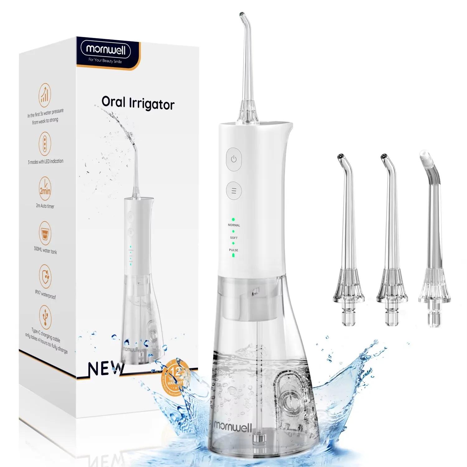 Hydropulseur électrique Rechargeable, 300ML, pour nettoyer les dents, étanche, irrigateur buccal Por