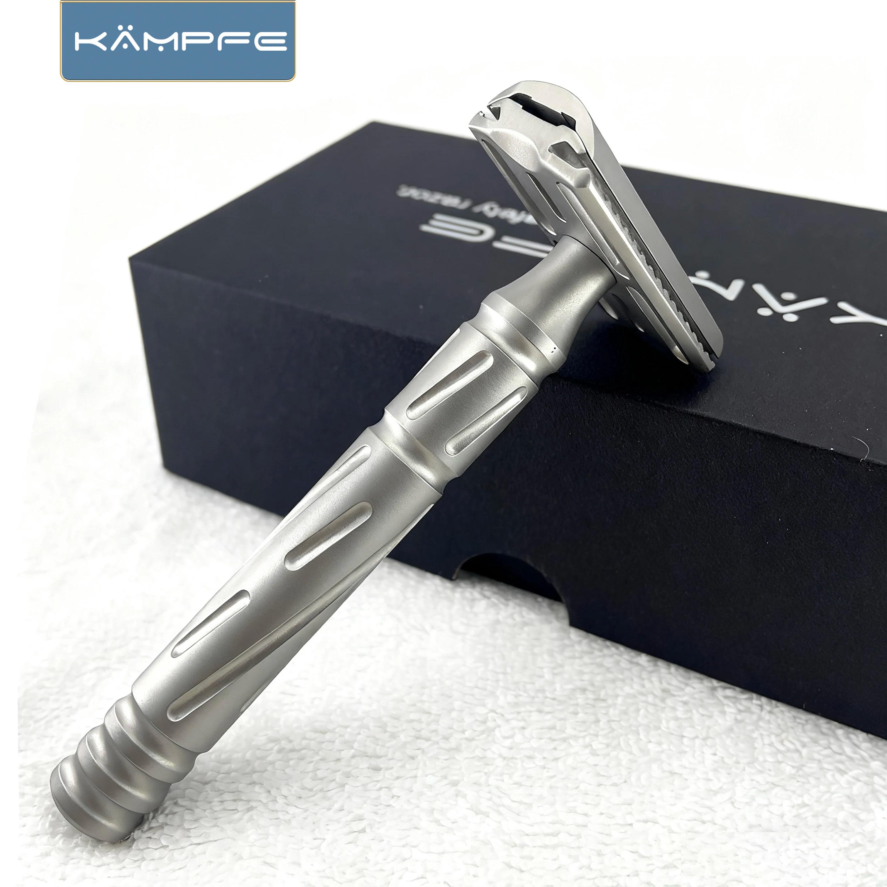 Rasoir de sécurité traditionnel pour homme KAMPFE CNC, double tranchant, en acier inoxydable, pour u