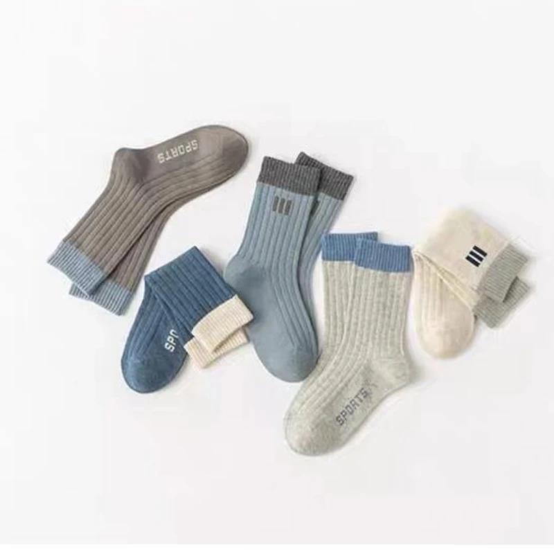 5 paires de chaussettes pour enfants, chaussettes d'automne et d'hiver pour garçons, chaussettes pol