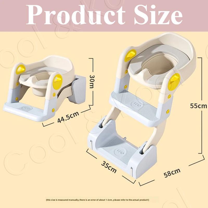 Siège d'apprentissage de la propreté 2-en-1 tout-en-un, marchepied de toilette pliable pour tout-pet