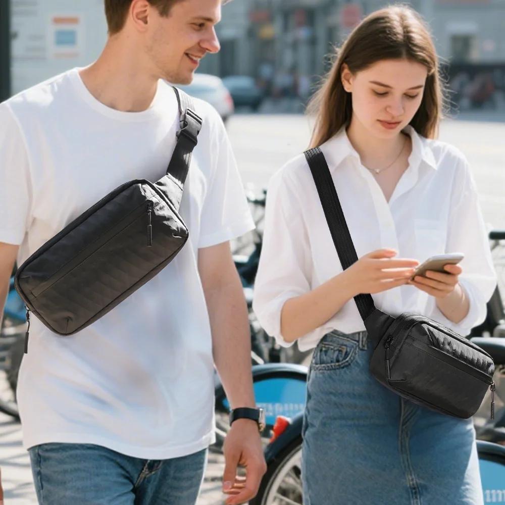 Hcankcan sac à bandoulière étanche hommes léger x-pa sac à bandoulière en tissu multi-poches sac min