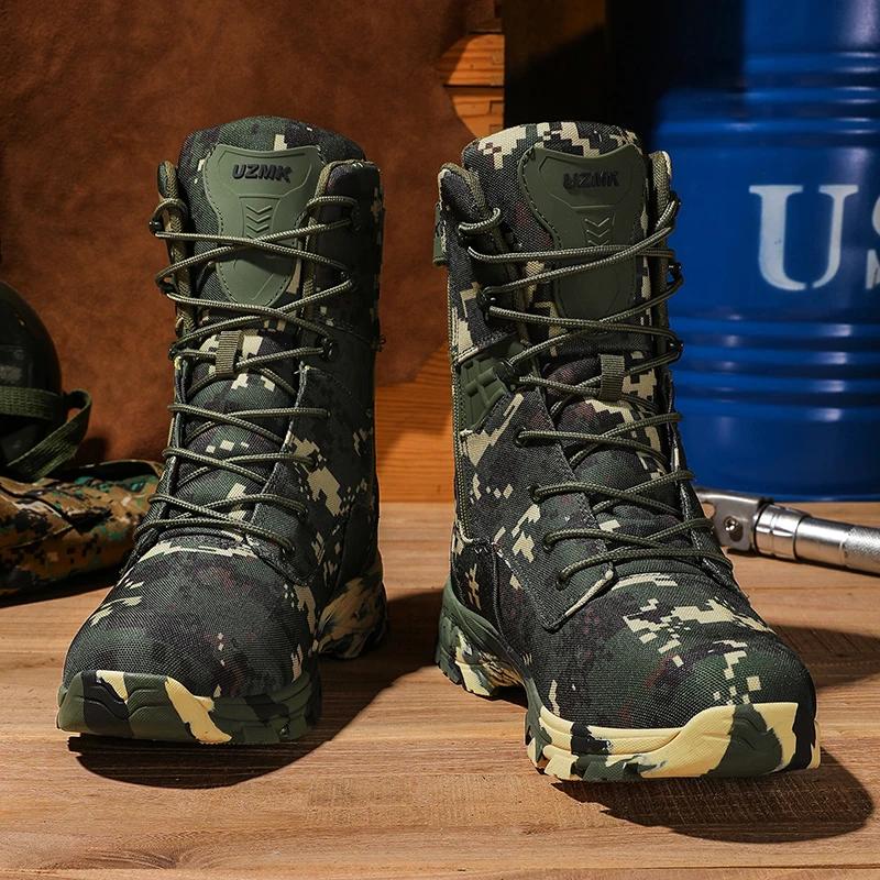 Bottes tactiques de Camouflage pour hommes, chaussures de sécurité imperméables pour l'alpinisme, la