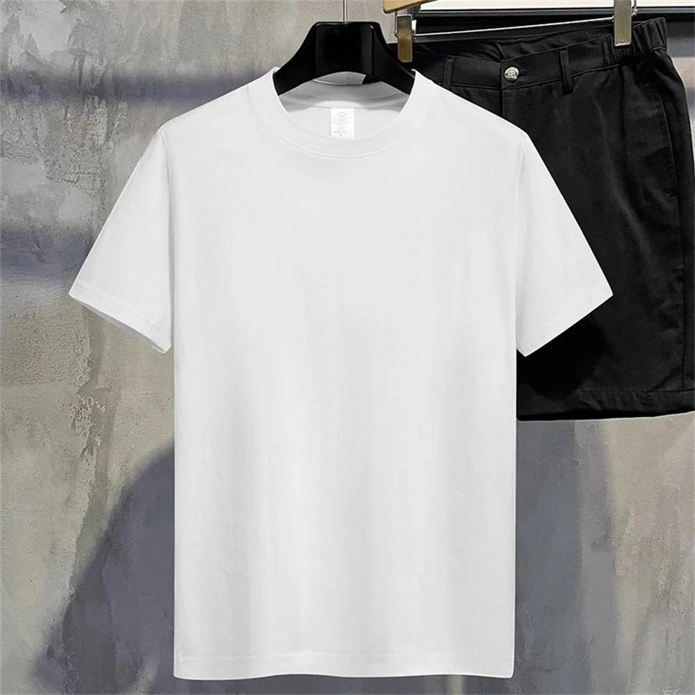 Hommes t-shirt été couverture en coton femmes couleur unie t-shirts vierges col rond à manches court