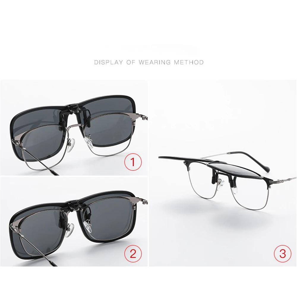 VIVIBEE lunettes de soleil polarisées rabattables à Clip pour la conduite sombre UV400 lentille phot
