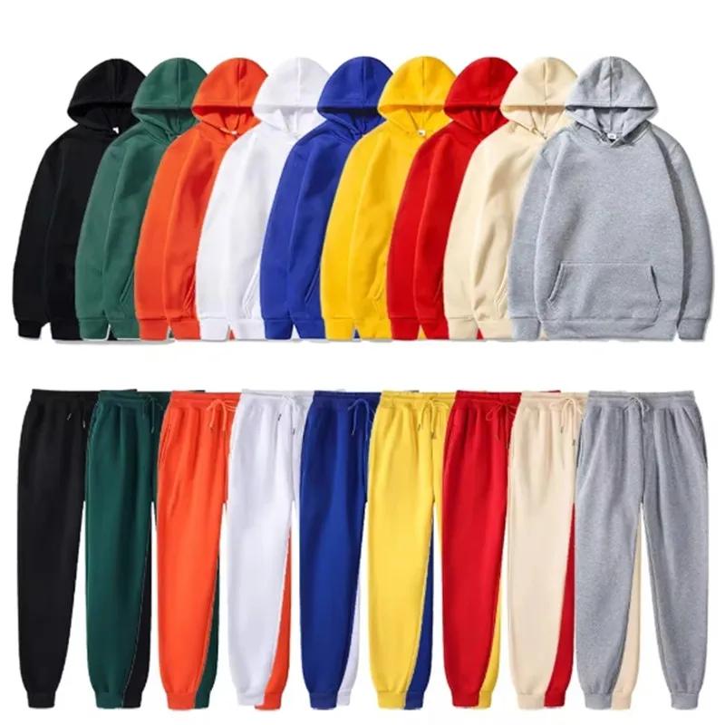 Combinaisons de sport pour hommes, survêtement à la mode, sweat à capuche + pantalon, ensemble deux