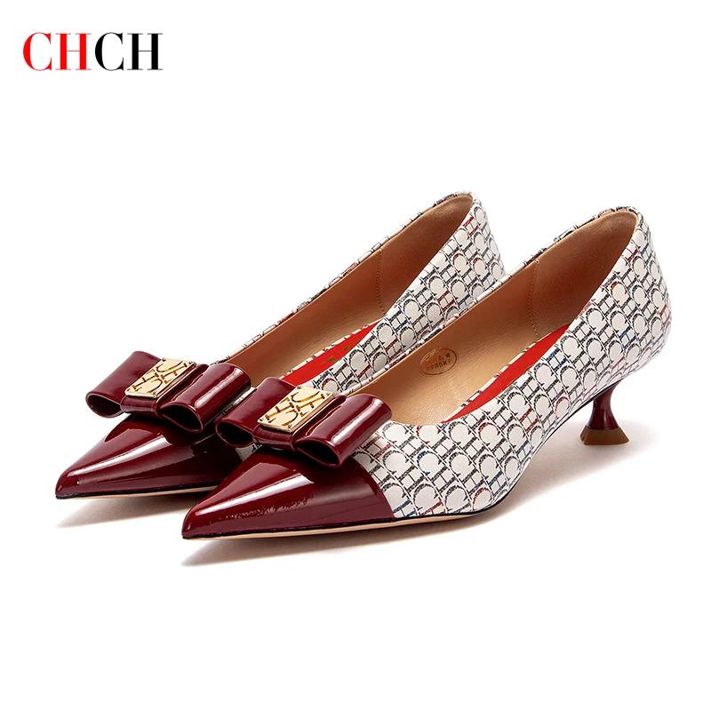 CHCH femmes talons hauts hiver Anti velours chaussures pour femmes dîner d'affaires talons noirs 5 c