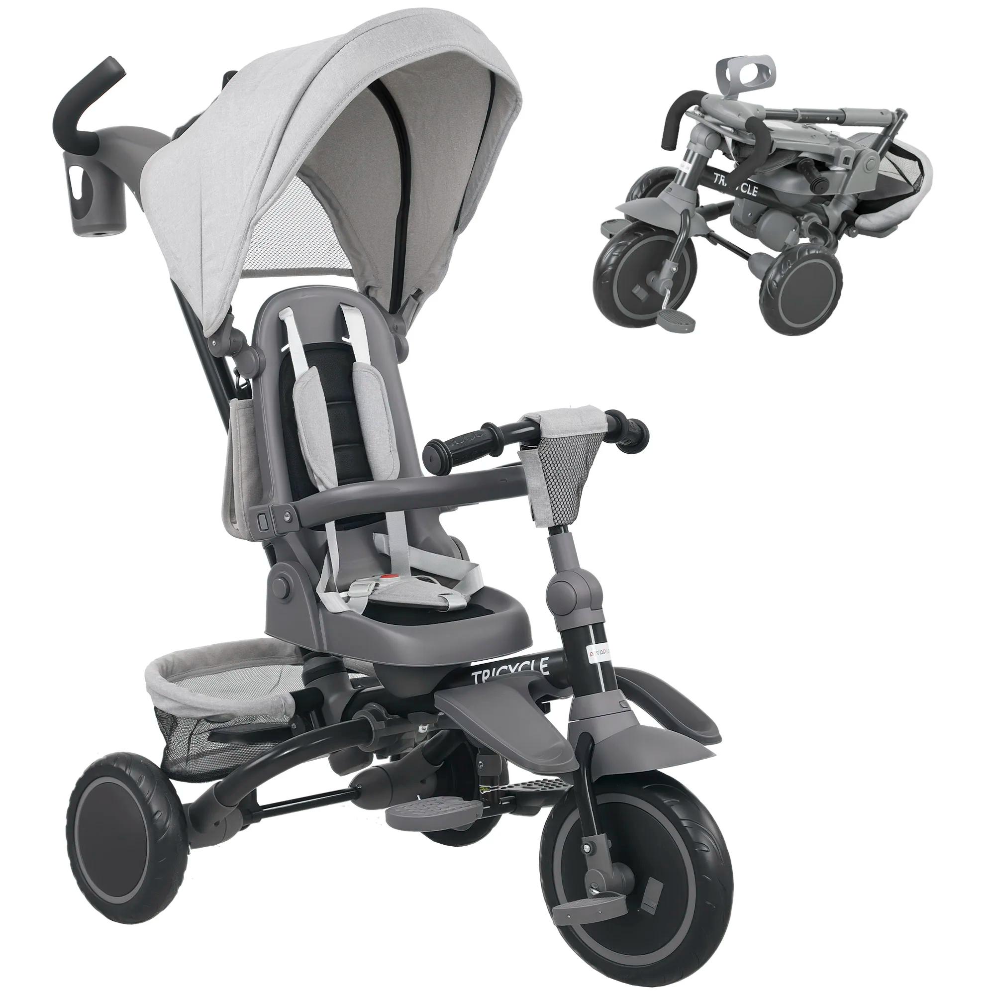 Tricycle évolutif pliable Aiyaplay 6 en 1 pour enfants de 1 à 5 ans avec siège rotatif