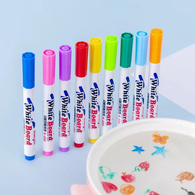 Stylo flottant à l'eau, stylos à encre magique avec cuillère, peinture à l'eau de couleur flottante,