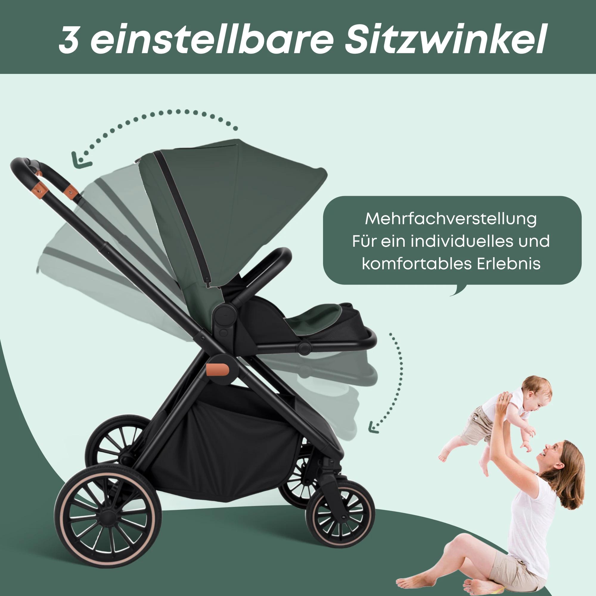 Poussette multifonctionnelle légère 2-en-1 de haute qualité, chariot bidirectionnel, cadre en alumin