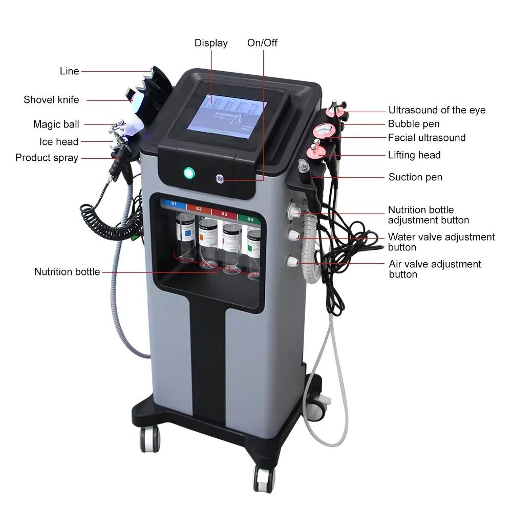 Hydro Machine à oxygène et eau 12 en 1, Lifting du visage, nettoyage en profondeur, Dermabrasion, Pe