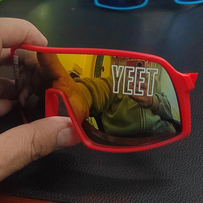 Lunettes de soleil sportives Blue YEET Jey Uso Yeet MAIN EVENT, verres bleus, Bloodline USOS, couleu