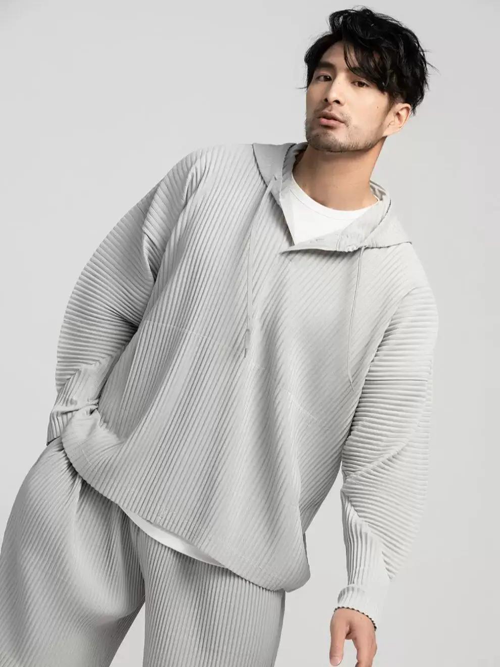 ATA YAKE-Sweat à Capuche Plissé pour Homme, Respirant, At Proximity, Wstring, Haut Décontracté