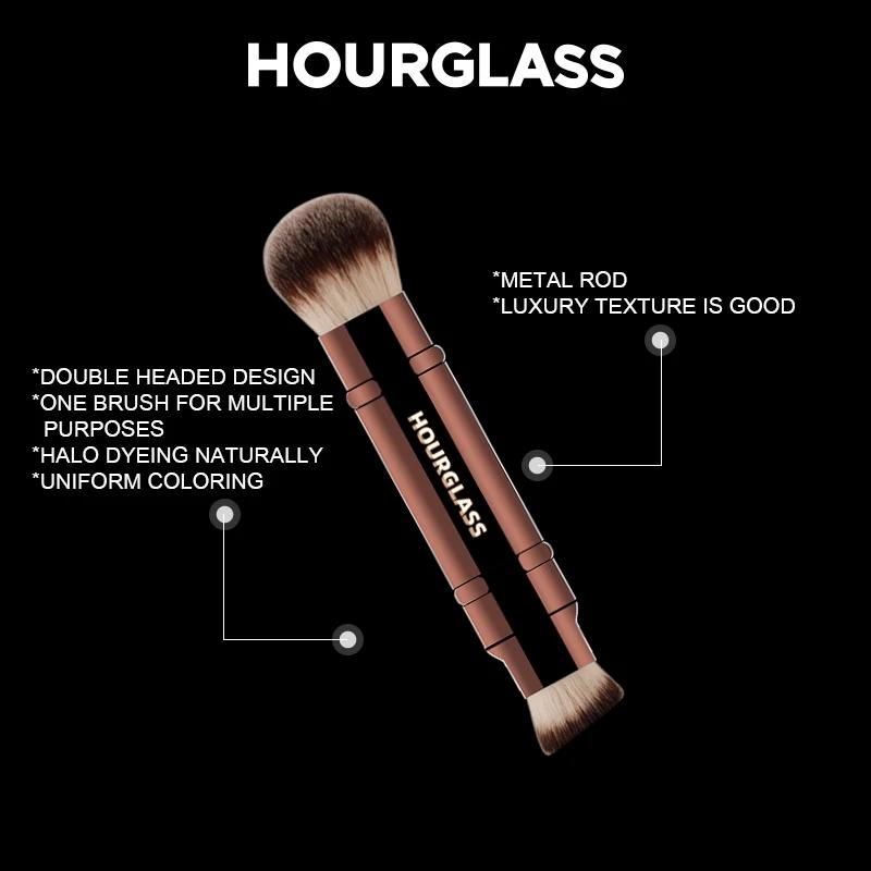 Pinceaux de maquillage multifonctionnels sablier, pinceau de fond de teint à double extrémité et pin