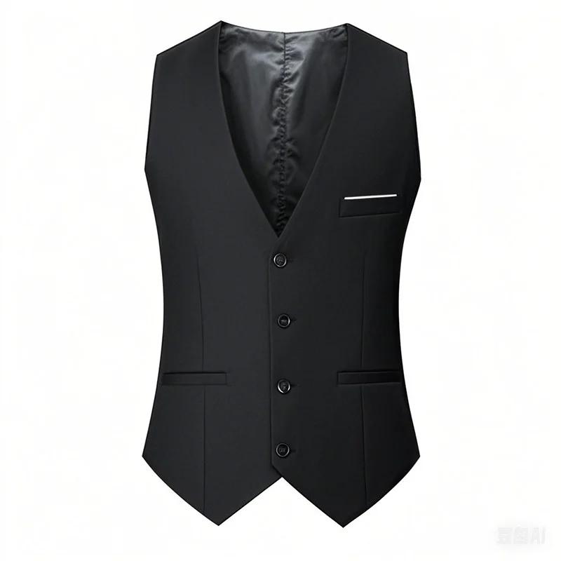 M-7XL printemps/été homme costume gilet sans manches gilet avec taille réglable simple boutonnage co