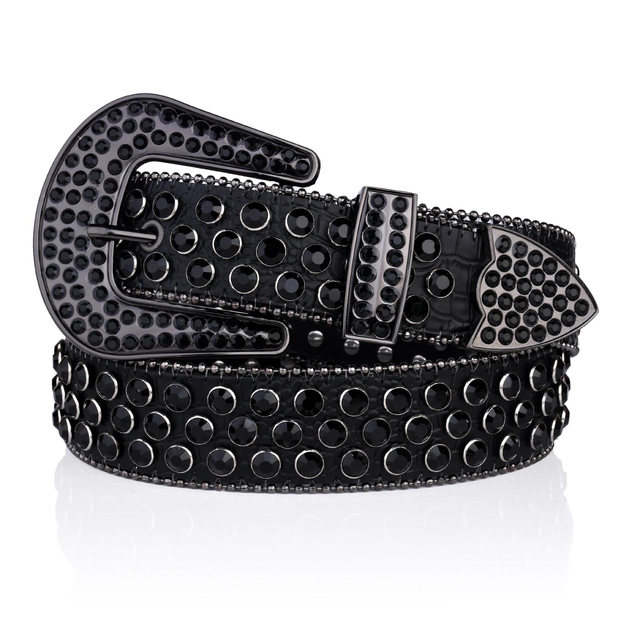 Ceintures cloutées en strass pour femmes, ceinture en cuir Pu brillant, ceinture de fête de mariage,